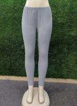 Cotton Grey Casual Wear Plain Leggings